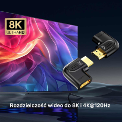 Unitek Adapter kątowy płaski 8K HDMI 90 i 270 stopni | PartsPC.pl