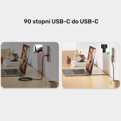 Unitek Kabel USB-C do USB-C, PD, 100W, 90 stopni, 1M | PartsPC.pl