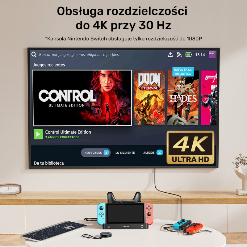 Unitek stacja ładująca Switch z przełącznikiem i... | PartsPC.pl