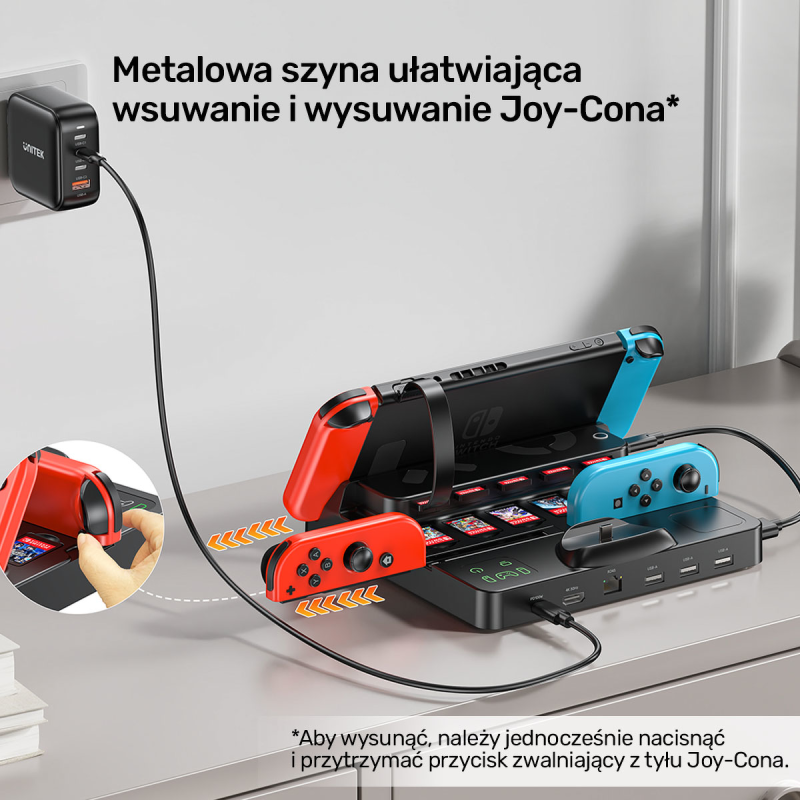 Unitek stacja ładująca Switch z przełącznikiem i... | PartsPC.pl