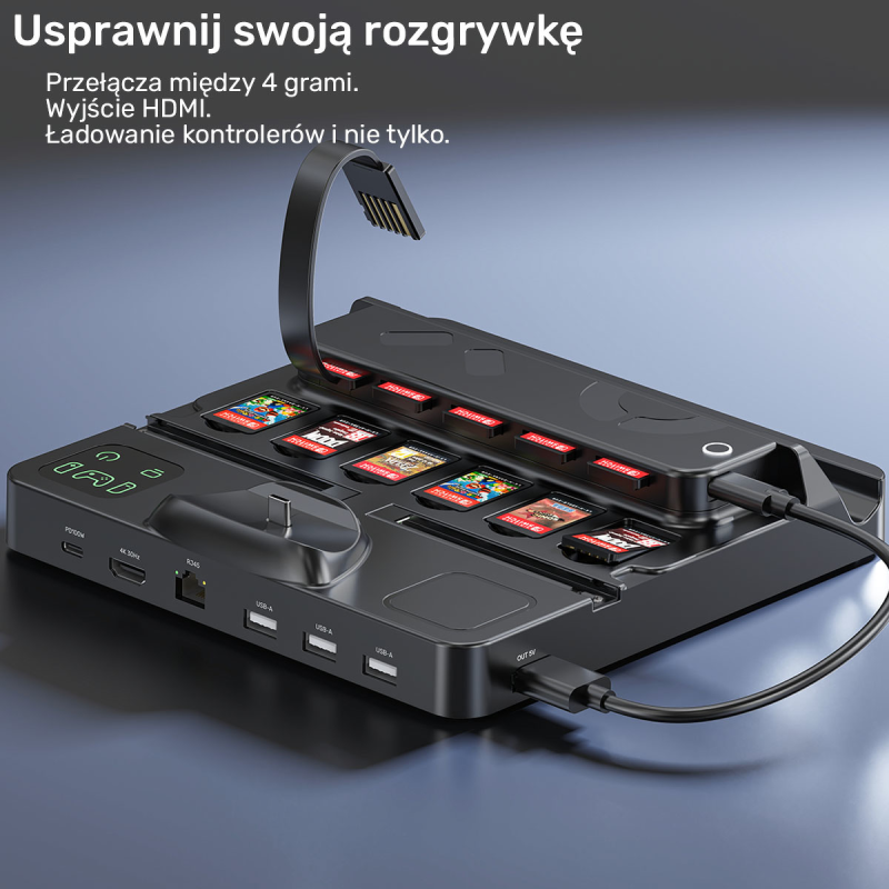 Unitek stacja ładująca Switch z przełącznikiem i... | PartsPC.pl
