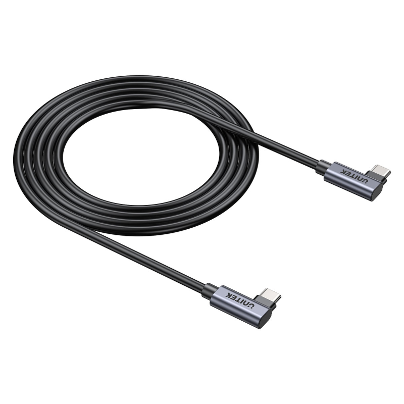 Unitek Kabel USB-C do USB-C, PD, 100W, 90 stopni, 0,5M | PartsPC.pl