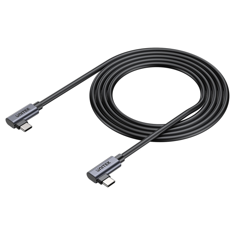 Unitek Kabel USB-C do USB-C, PD, 100W, 90 stopni, 0,5M | PartsPC.pl