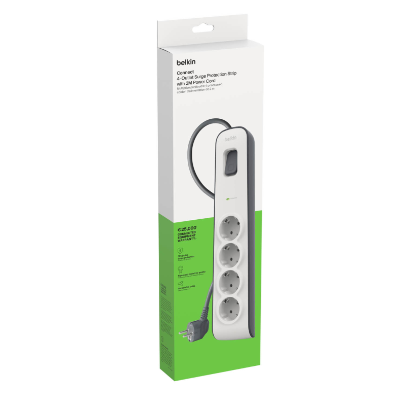 Belkin Listwa zasilająca przeciwprzepięciowa 525J, 4... | PartsPC.pl