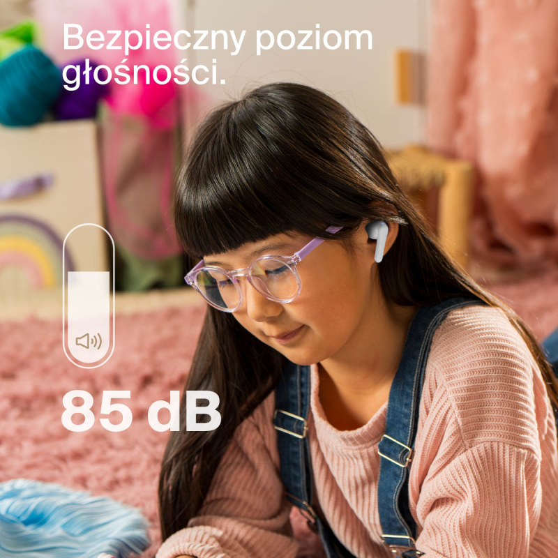 Belkin Bezprzewodowe słuchawki douszne dla dzieci, białe | PartsPC.pl
