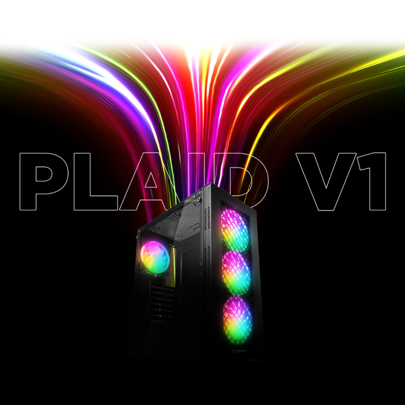 Rampage PLAID V1 Obudowa PC z oknem 4x wentylator 120mm... | PartsPC.pl