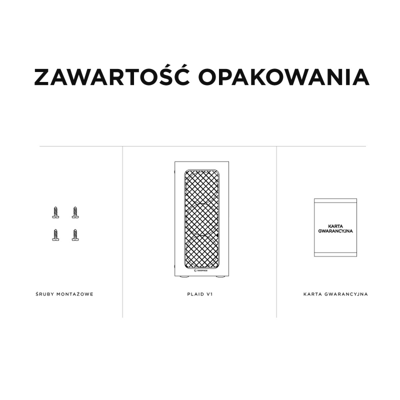 Rampage PLAID V1 Obudowa PC z oknem 4x wentylator 120mm... | PartsPC.pl