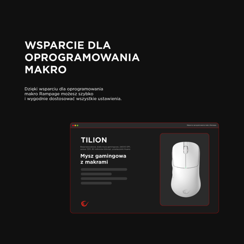 Rampage TILION Mysz bezprzewodowa Biała | PartsPC.pl