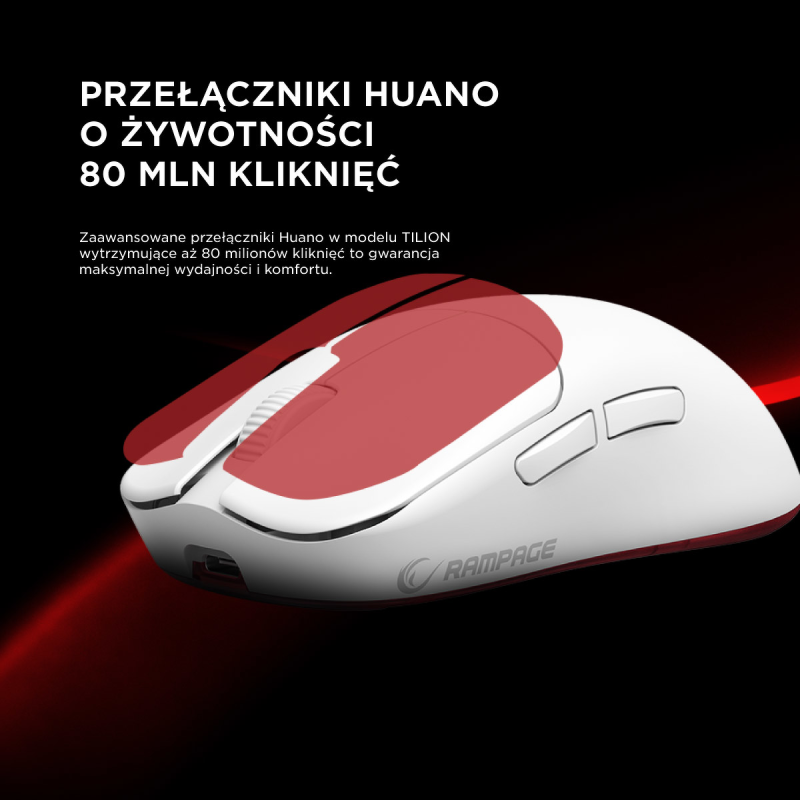 Rampage TILION Mysz bezprzewodowa Biała | PartsPC.pl