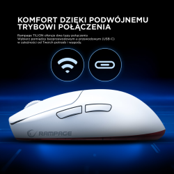 Rampage TILION Mysz bezprzewodowa Biała | PartsPC.pl