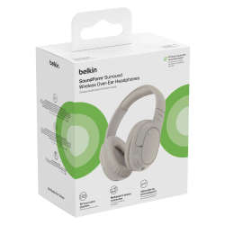 Belkin Słuchawki nauszne, bezprzewodowe, kremowe | PartsPC.pl
