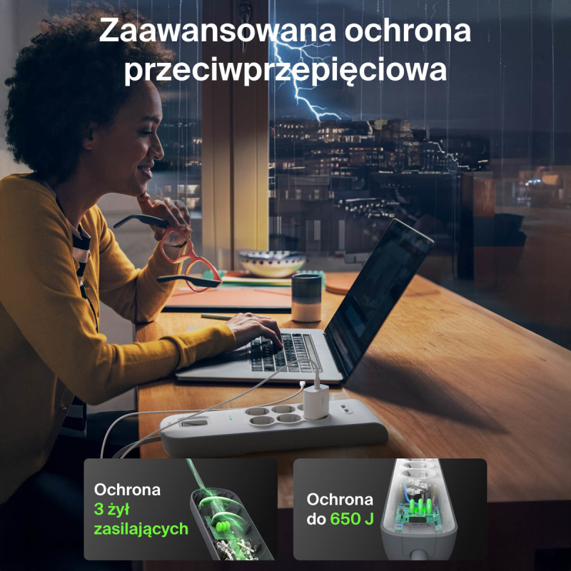 Belkin Listwa zasilająca przeciwprzepięciowa 650J, 6... | PartsPC.pl