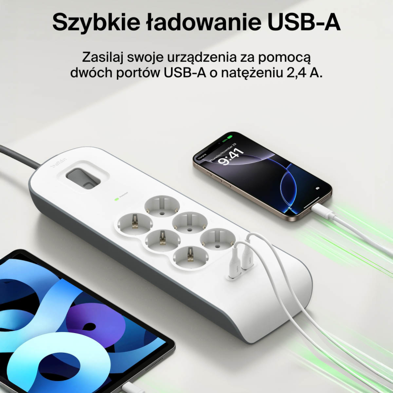 Belkin Listwa zasilająca przeciwprzepięciowa 650J, 6... | PartsPC.pl