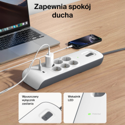 Belkin Listwa zasilająca przeciwprzepięciowa 650J, 6... | PartsPC.pl