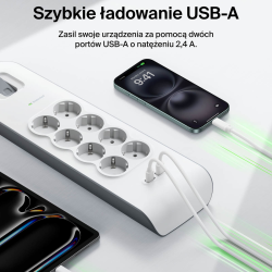 Belkin Listwa zasilająca przeciwprzepięciowa 900J, 8... | PartsPC.pl