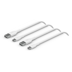 Belkin Kable USB-A na USB-C, 2m, białe, zestaw 2 szt. | PartsPC.pl