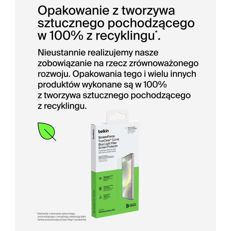 Belkin Folia ochronna na Samsung S24, TrueClear Curve, z... | PartsPC.pl