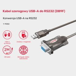 Unitek Kabel szeregowy USB-A na RS232 (DB9F) | PartsPC.pl