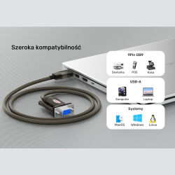 Unitek Kabel szeregowy USB-A na RS232 (DB9F) | PartsPC.pl