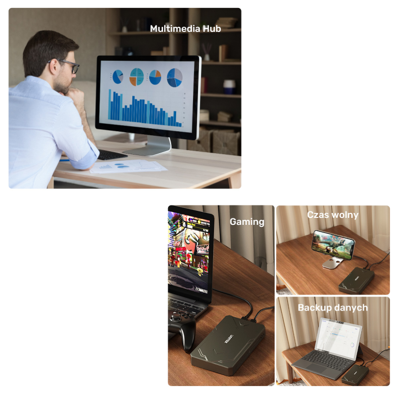 Unitek Obudowa dysku SSD M.2 NVMe i SATA 10Gbps USB | PartsPC.pl