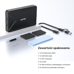 Unitek Obudowa dysku SSD M.2 NVMe i SATA 10Gbps USB | PartsPC.pl