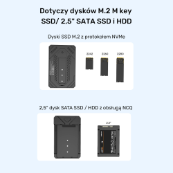 Unitek Obudowa dysku SSD M.2 NVMe i SATA 10Gbps USB | PartsPC.pl
