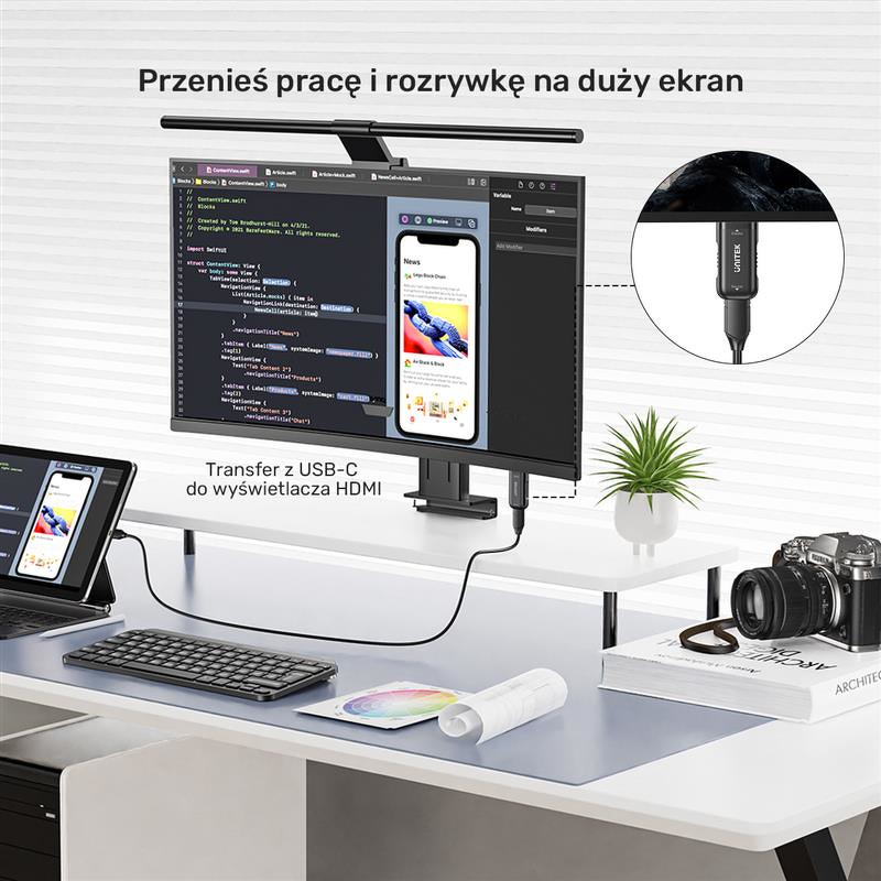 Unitek Adapter USB-C do HDMI 4K@60Hz | PartsPC.pl