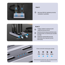 Unitek USB4 4-kieszeniowa stacja dokująca/ klonująca M.2... | PartsPC.pl