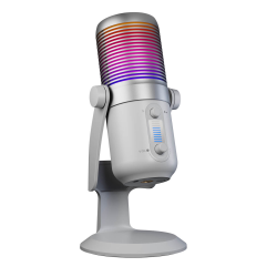 Rampage Diyez Mikrofon gamingowy dotykowy RGB USB-C biały | PartsPC.pl