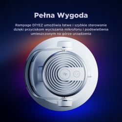 Rampage Diyez Mikrofon gamingowy dotykowy RGB USB-C biały | PartsPC.pl