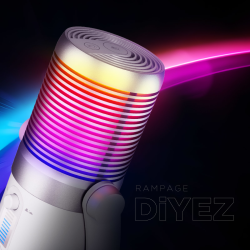 Rampage Diyez Mikrofon gamingowy dotykowy RGB USB-C biały | PartsPC.pl