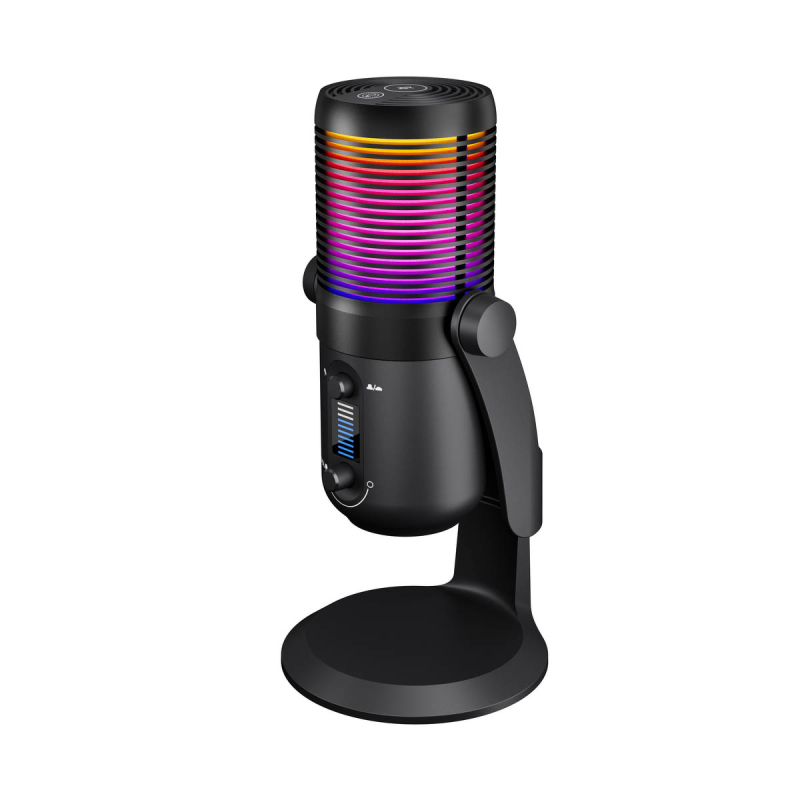 Rampage Diyez Mikrofon gamingowy dotykowy RGB USB-C czarny