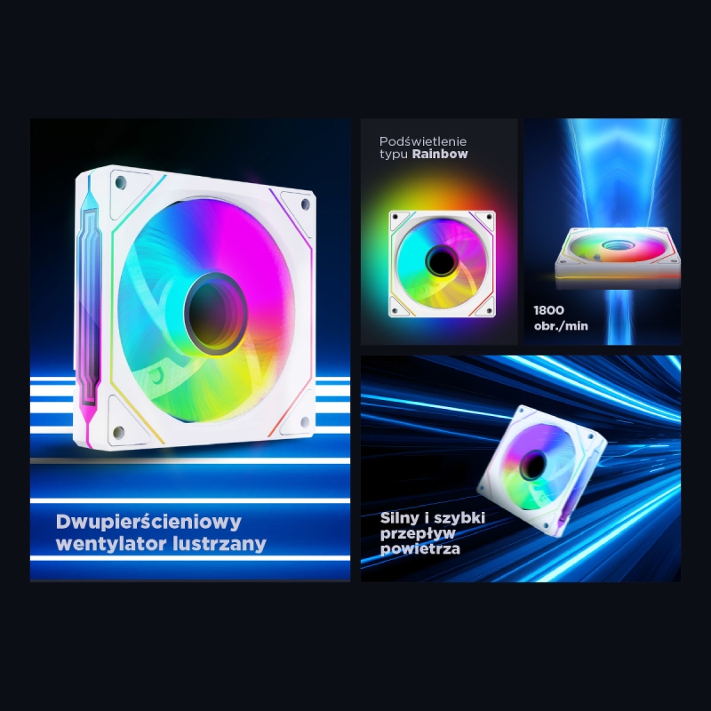 Rampage Wentylator do obudowy 120MM 1800RPM Infinite... | PartsPC.pl