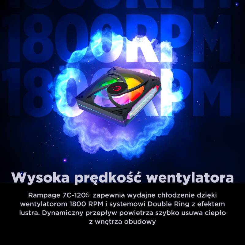 Rampage Wentylator do obudowy 120MM 1800RPM Infinite... | PartsPC.pl