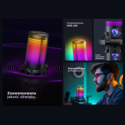 Rampage Bemol Mikrofon gamingowy/do podcastów RGB USB-C... | PartsPC.pl