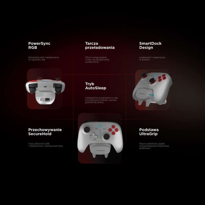 Rampage Hydra Pro Pad bezprzewodowy RGB 2.4G Hall... | PartsPC.pl