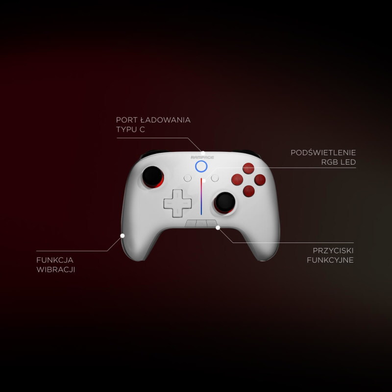 Rampage Hydra Pro Pad bezprzewodowy RGB 2.4G Hall... | PartsPC.pl