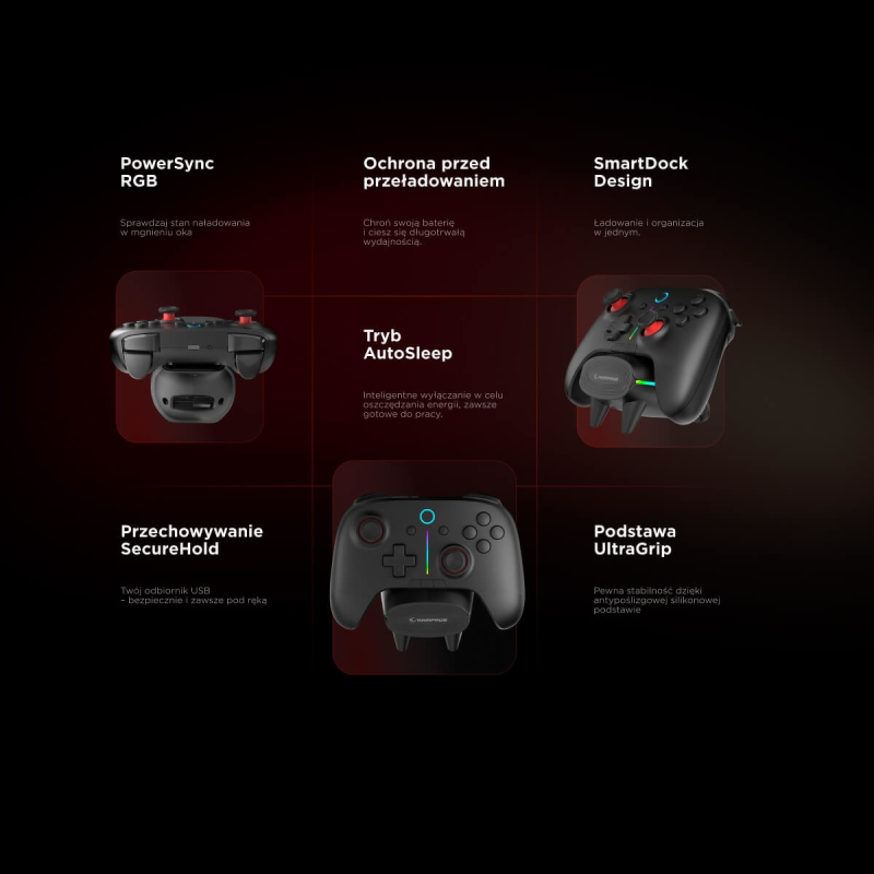 Rampage Hydra Pro Pad bezprzewodowy RGB 2.4G Hall... | PartsPC.pl