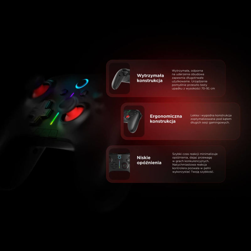 Rampage Hydra Pro Pad bezprzewodowy RGB 2.4G Hall... | PartsPC.pl