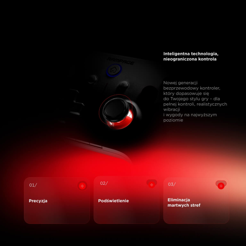 Rampage Hydra Pro Pad bezprzewodowy RGB 2.4G Hall... | PartsPC.pl