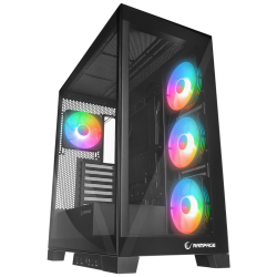 Rampage Hydra V2 Obudowa PC akwarium 4x wentylator ARGB czarna