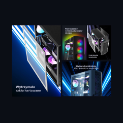 Rampage Shelob Obudowa PC Mid-T 4x wentylator ARGB czarna | PartsPC.pl