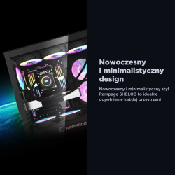 Rampage Shelob Obudowa PC Mid-T 4x wentylator ARGB czarna | PartsPC.pl