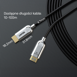 Unitek Kabel optyczny HDMI 2.0 AOC 4K 60Hz 80 m | PartsPC.pl