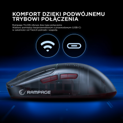 Rampage mysz bezprzewodowa TILION Czarna | PartsPC.pl