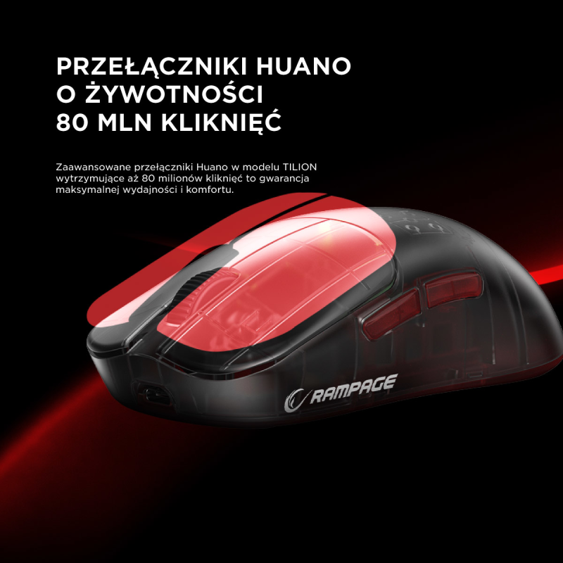 Rampage mysz bezprzewodowa TILION Czarna | PartsPC.pl