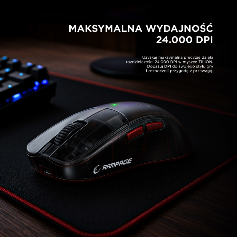 Rampage mysz bezprzewodowa TILION Czarna | PartsPC.pl
