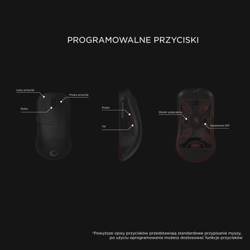 Rampage mysz bezprzewodowa TILION Czarna | PartsPC.pl