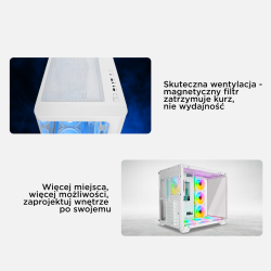 Rampage Loopy Obudowa PC akwarium 7x wentylator ARGB... | PartsPC.pl