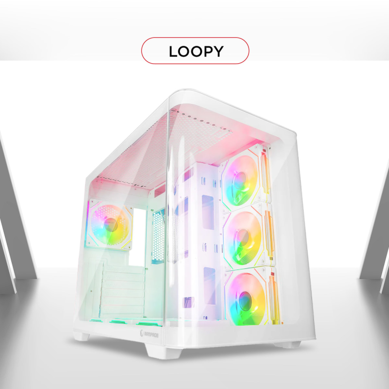 Rampage Loopy Obudowa PC akwarium 7x wentylator ARGB... | PartsPC.pl